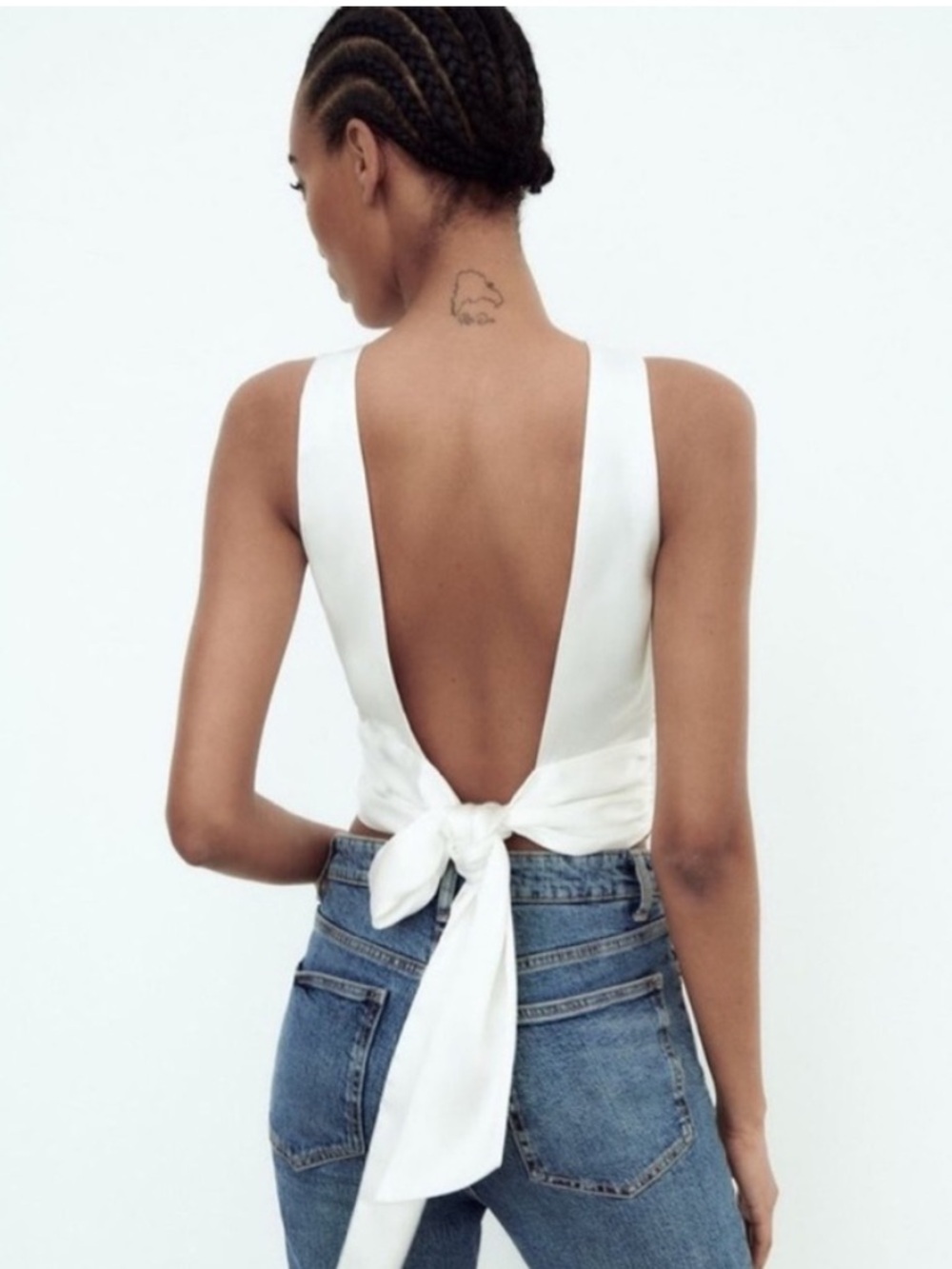 Zara Satin Tie-Back Top